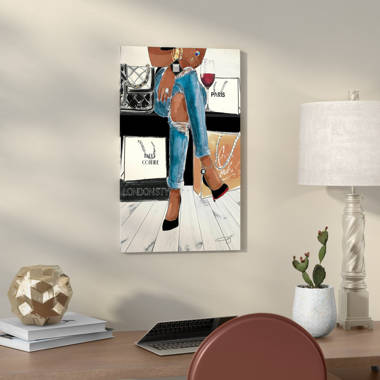 Oliver Gal Fashion Paint Noir Can - Graphic Art on Canvas ...
